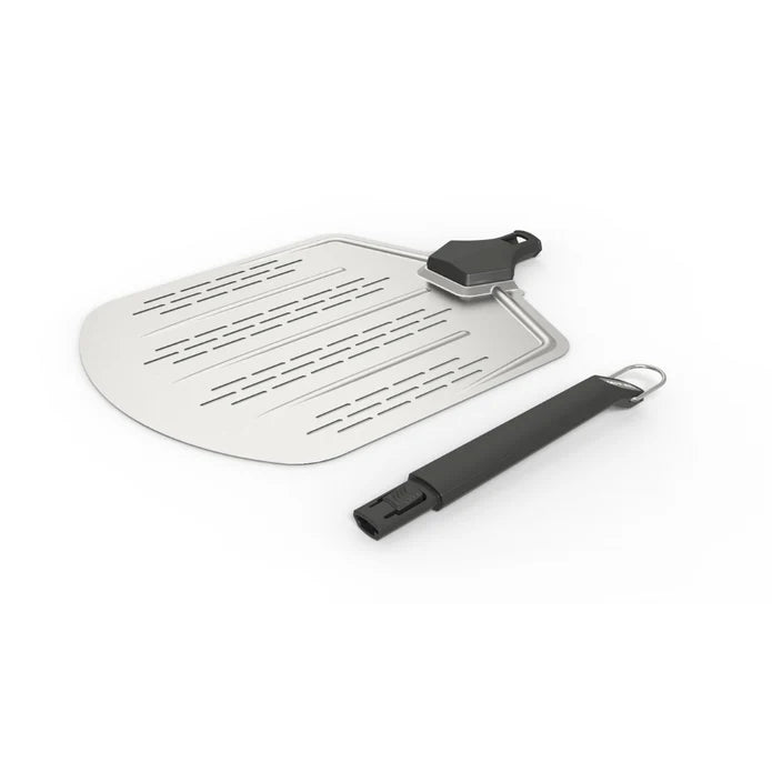 Witt 12-inch perforated pizza peel shown with detachable handle