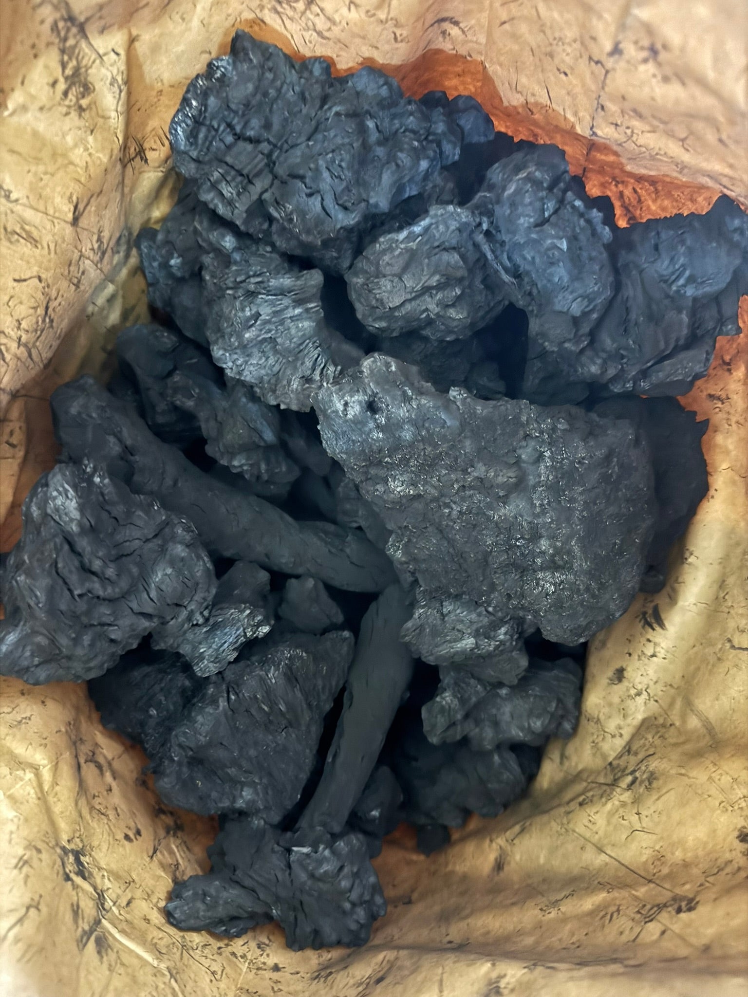 big pieces of mallee root charcoal