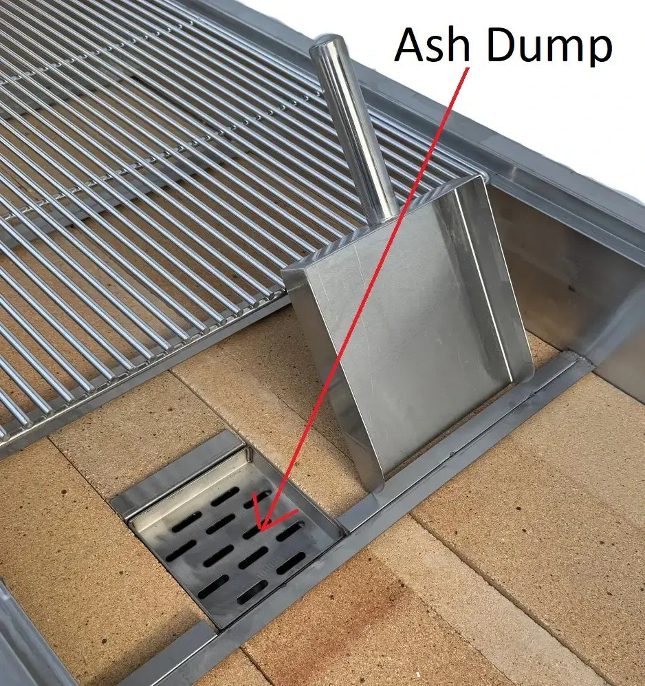 Elite BBQ HD charcoal BBQ ash dump and airflow vent system for easy cleaning and better heat control