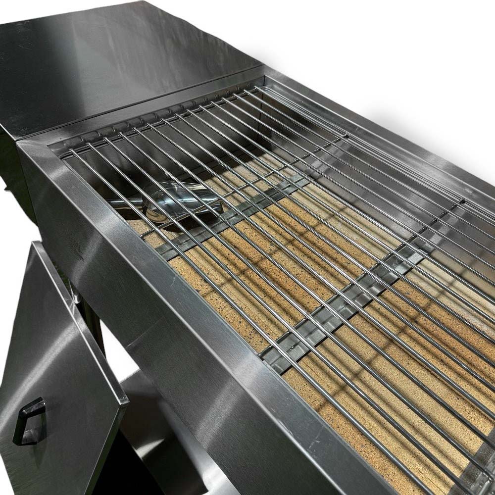 Elite Stainless Steel Charcoal Grill 120 x 44cm Heavy-Duty BBQ