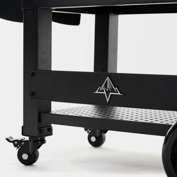 Close-up of Ledge Prime 2.0 caster wheels and lower shelf