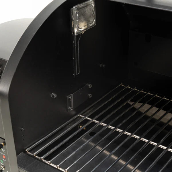 Close-up of drip tray and drip system with open lid