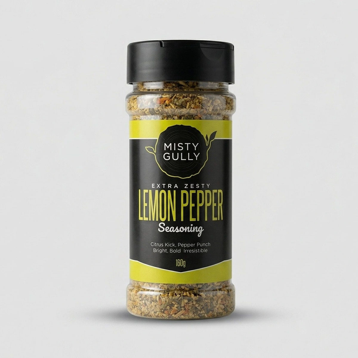 A jar of Lemon Pepper everyday seasoning perfect for chicken or fish
