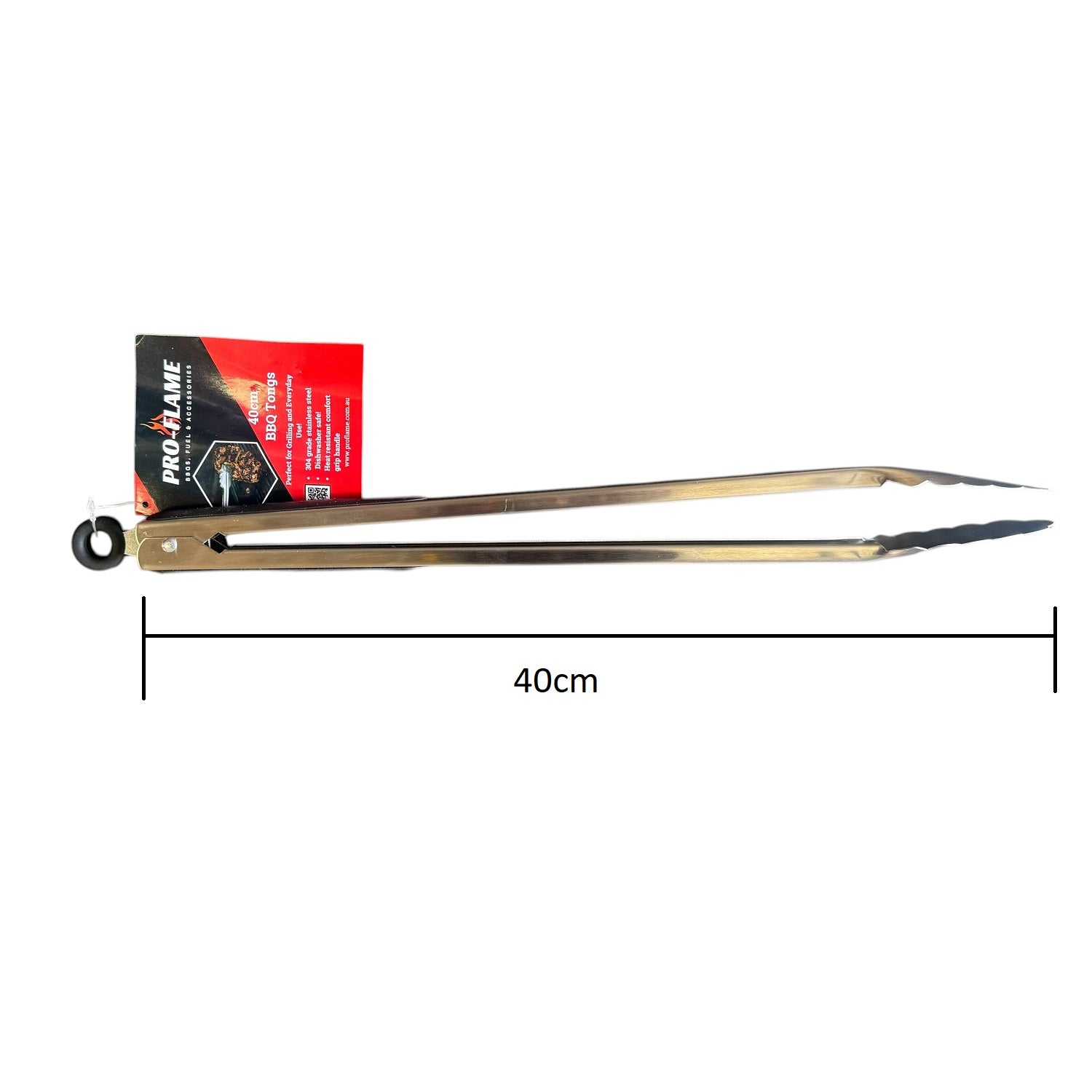 40cm Long Stainless Steel BBQ Tongs