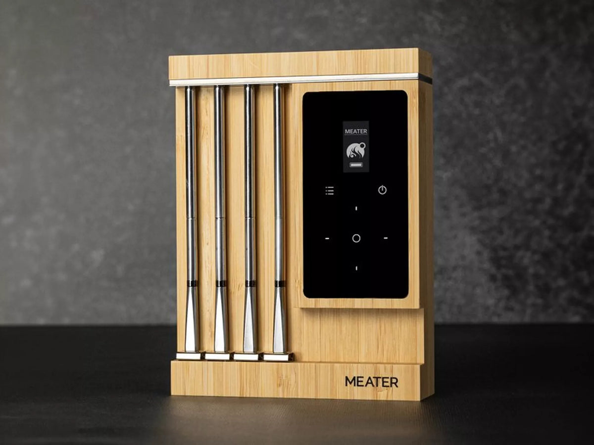 MEATER Pro XL wireless meat thermometer with four probes and OLED display charging dock