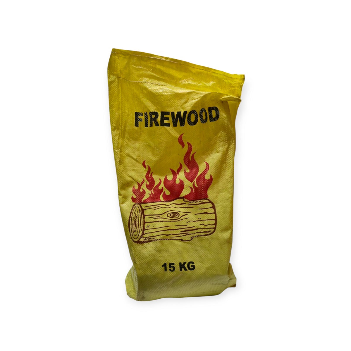 15kg bag of air-seasoned Queensland ironbark hardwood in yellow woven sack. Ready for BBQs, pizza ovens, and fireplaces.