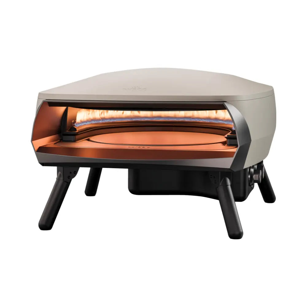 Front view of the WITT Etna Rotante 16 inch gas pizza oven with rotating stone