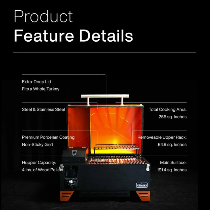 Asmoke AS350 Portable Wood Pellet Grill And Smoker