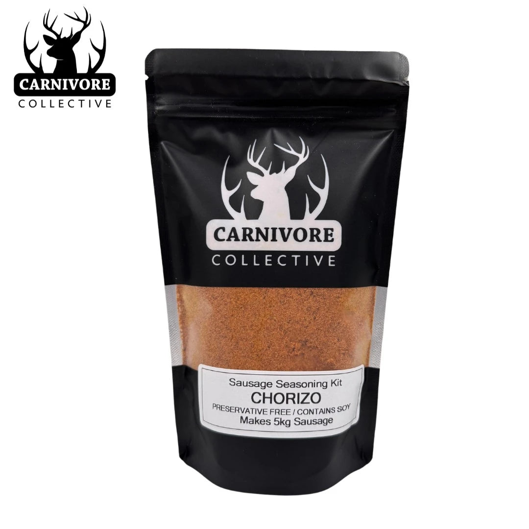 Carnivore Collective Chorizo Sausage Seasoning pouch for a 5kg sausage batch