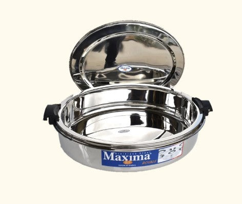 Stainless Steel Maxima Hot Pot Royale Food Warmer Oval 3 Pcs Set