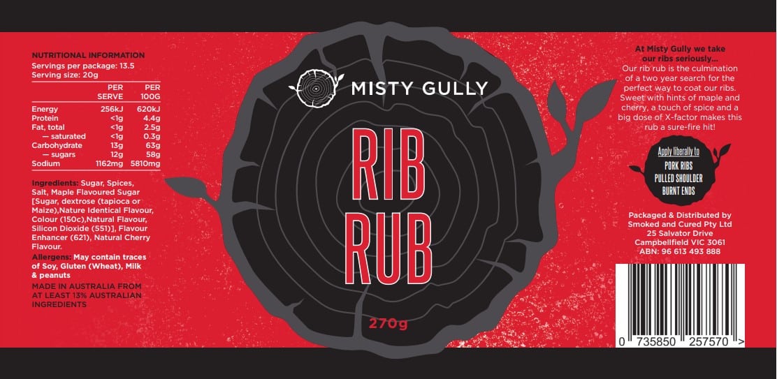 Misty Gully Rib Rub | Sydney BBQs & Rotisseries