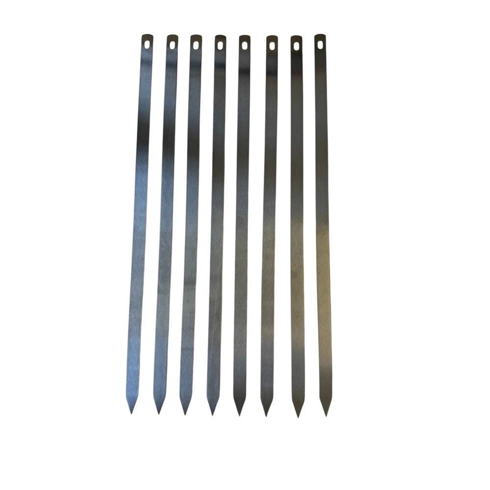 Set of 8 traditional Adana flat skewers laid out for display