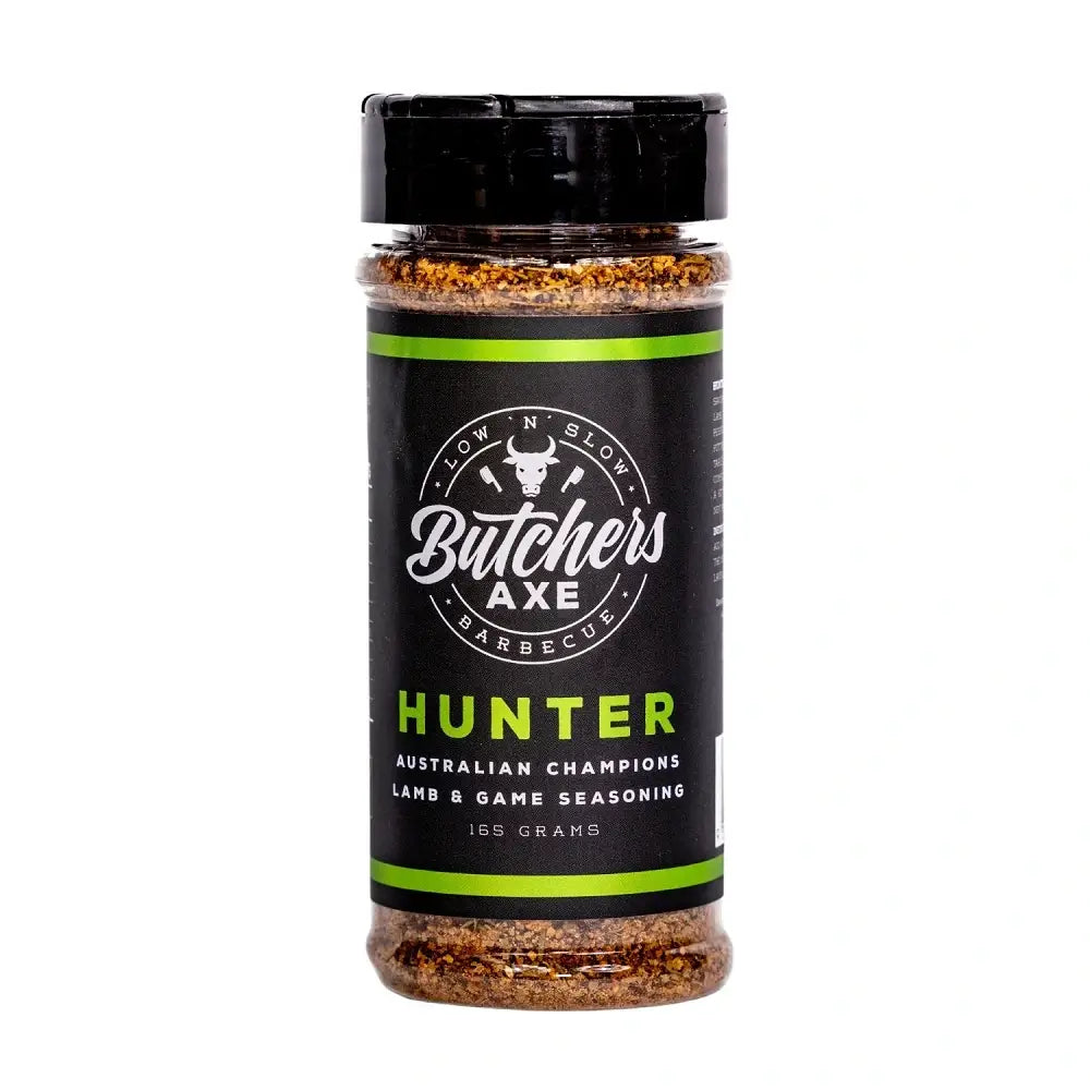 Butchers Axe Hunter Lamb and Game Rub - Front Label of 165g Shaker Bottle