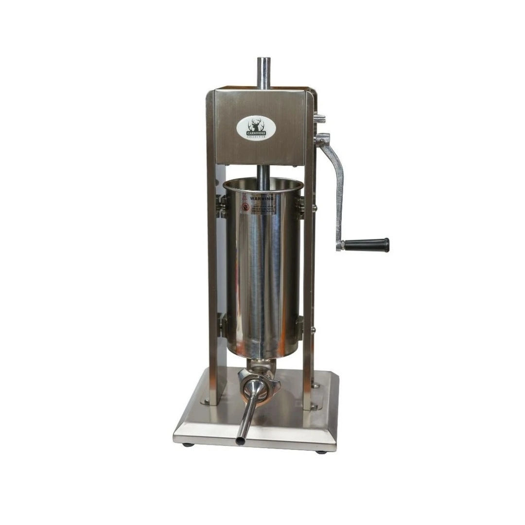 Carnivore Collective 5L Sausage Stuffer with stainless steel cylinder and manual crank