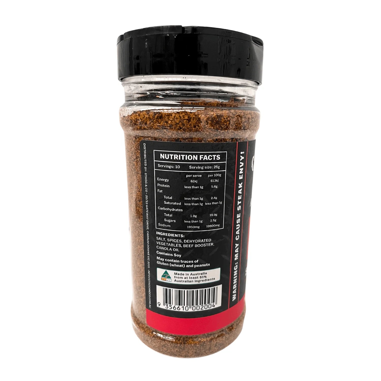 Carolina Smoke Beef Seasoning ingredients and nutrition information panel