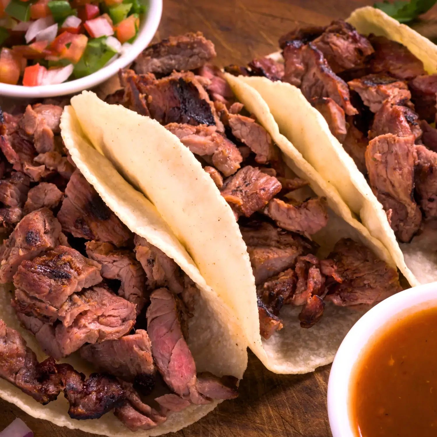 Beef tacos seasoned with Carolina Smoke dry rub for beef