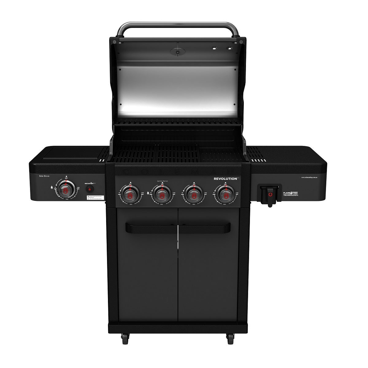 Coleman Revolution™ 4-Burner BBQ with Side Burner Matte Black