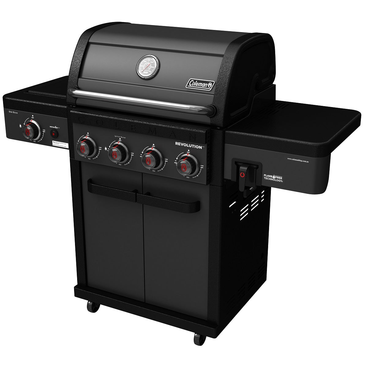 Coleman Revolution™ 4-Burner BBQ with Side Burner Matte Black