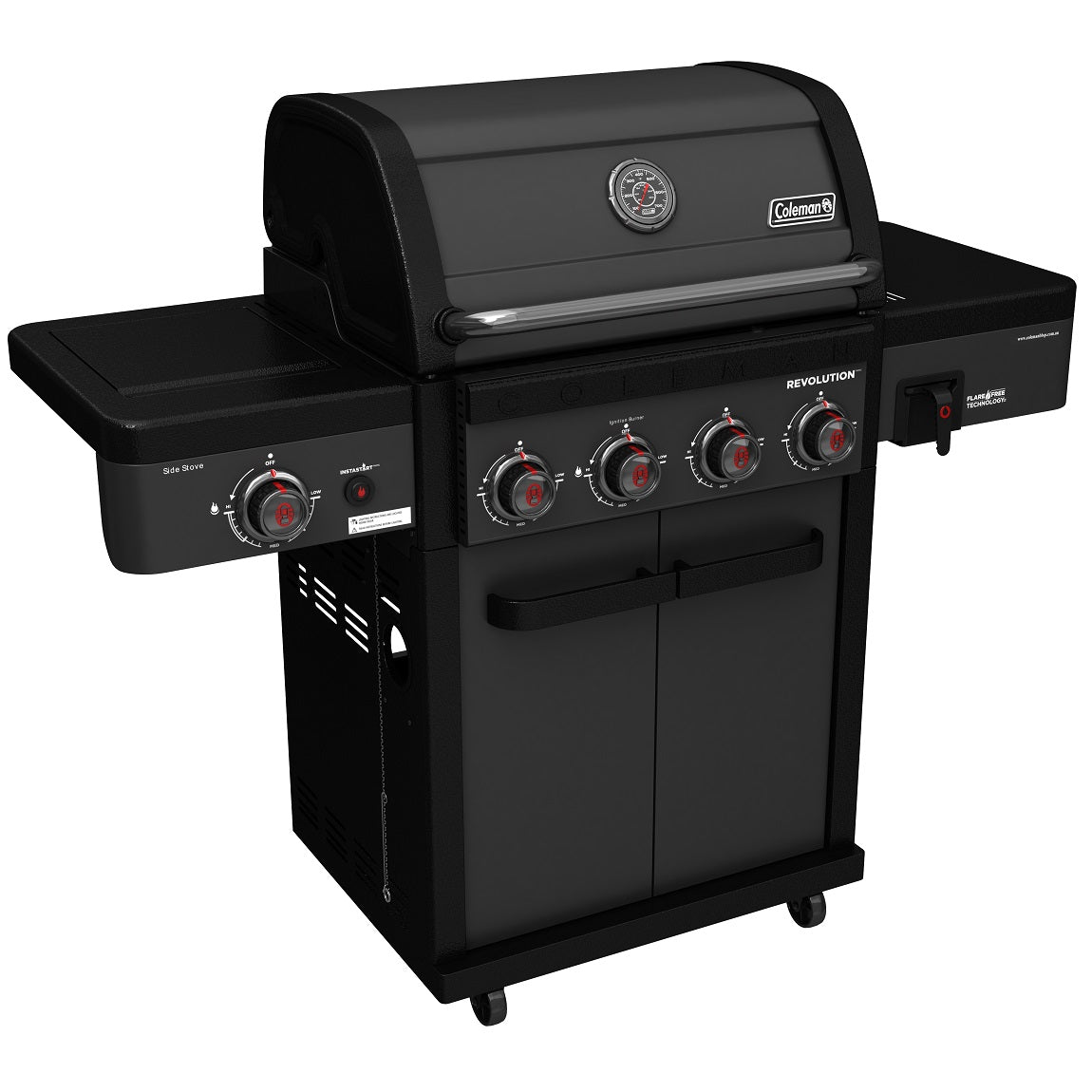 Coleman Revolution™ 4-Burner BBQ with Side Burner Matte Black