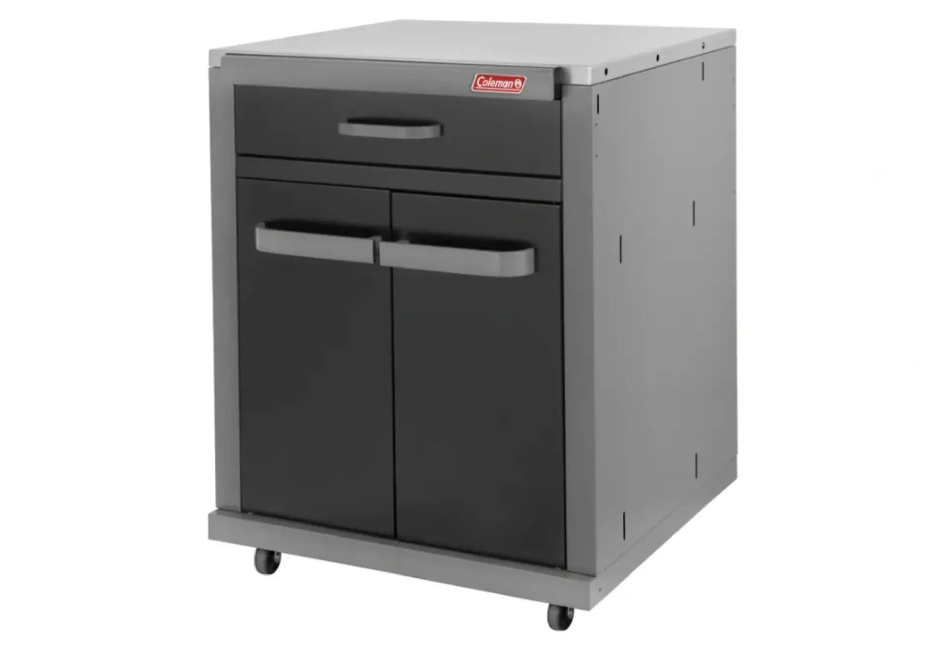 Coleman Revolution Storage Module Black Gloss – front view with wheels