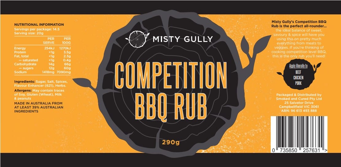 Misty Gully Competition BBQ Rub | Sydney BBQs & Rotisseries