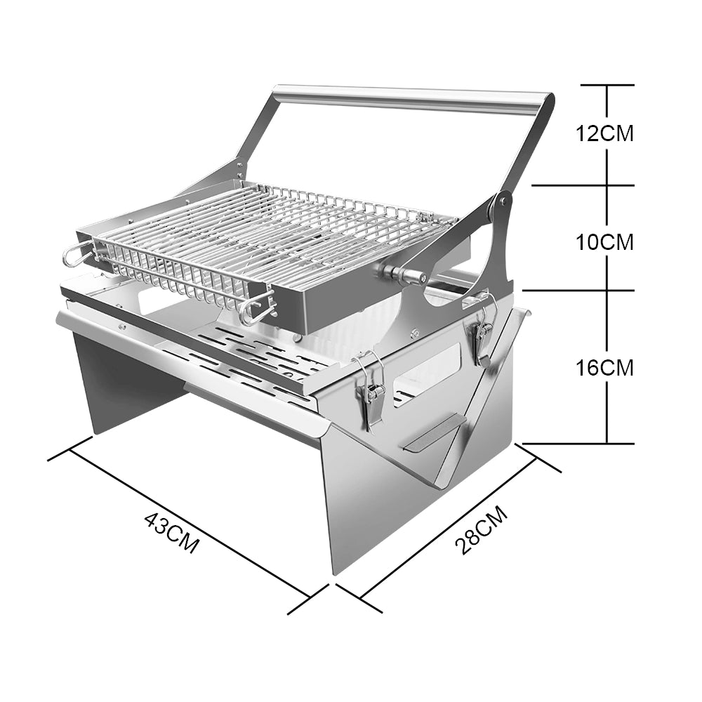 Compact Flip Grill dimensions diagram showing width and height in cm