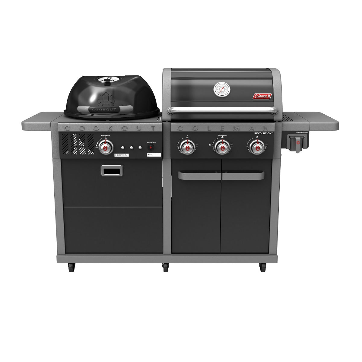 COLEMAN REVOLUTION DUAL FUEL BBQ - BLACK GLOSS | Gas & Charcoal BBQ