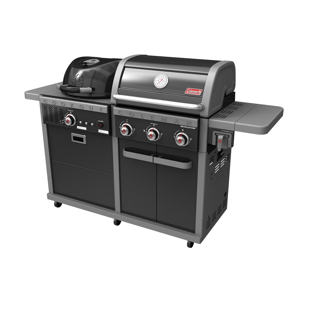 COLEMAN REVOLUTION DUAL FUEL BBQ - BLACK GLOSS | Gas & Charcoal BBQ