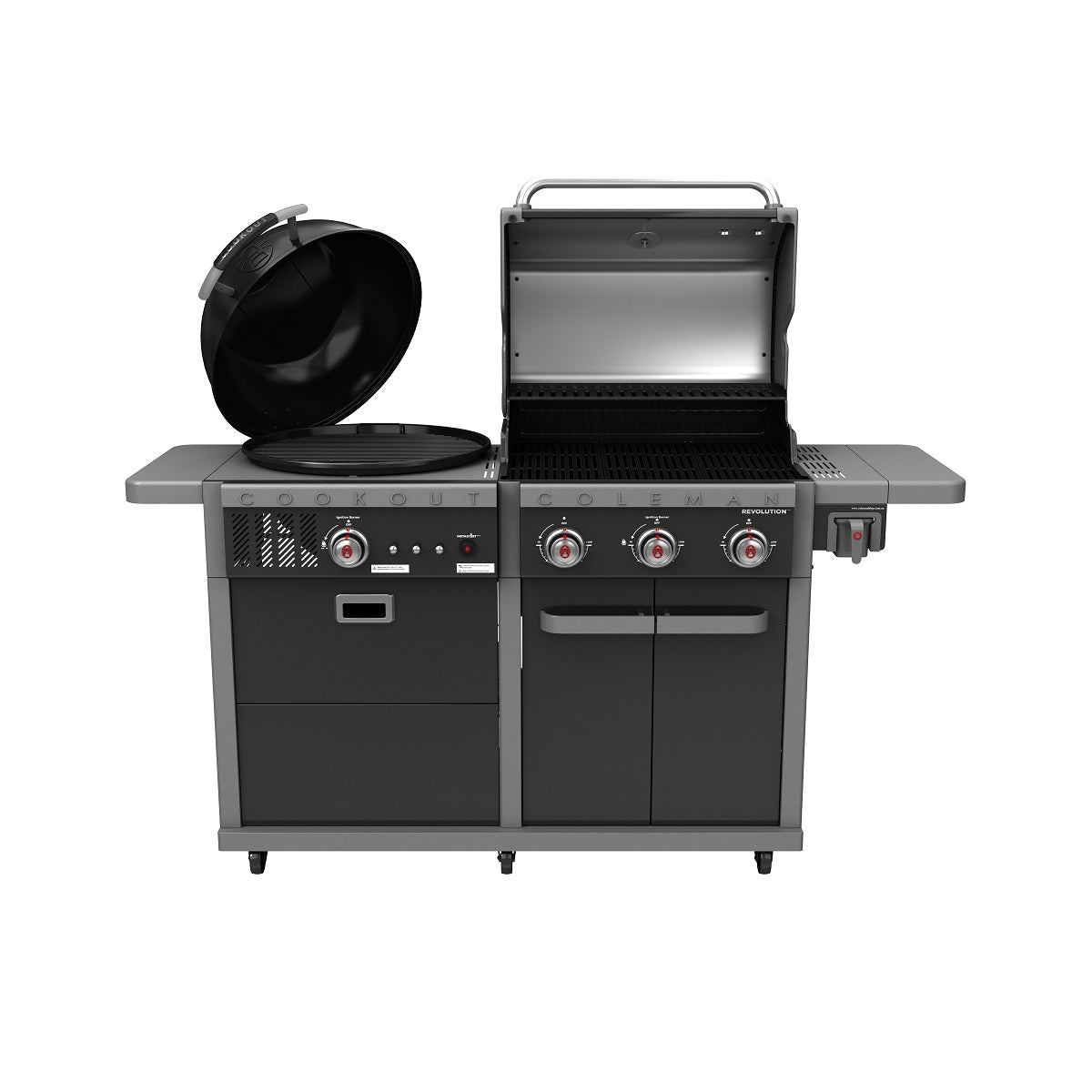 COLEMAN REVOLUTION DUAL FUEL BBQ - BLACK GLOSS | Gas & Charcoal BBQ