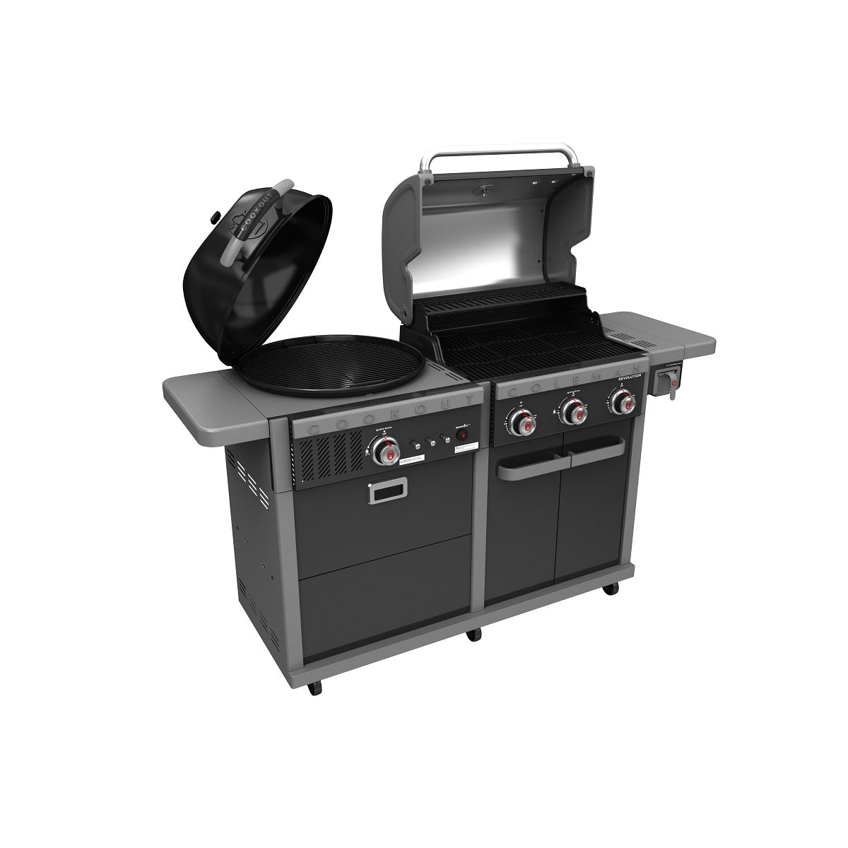 COLEMAN REVOLUTION DUAL FUEL BBQ - BLACK GLOSS | Gas & Charcoal BBQ