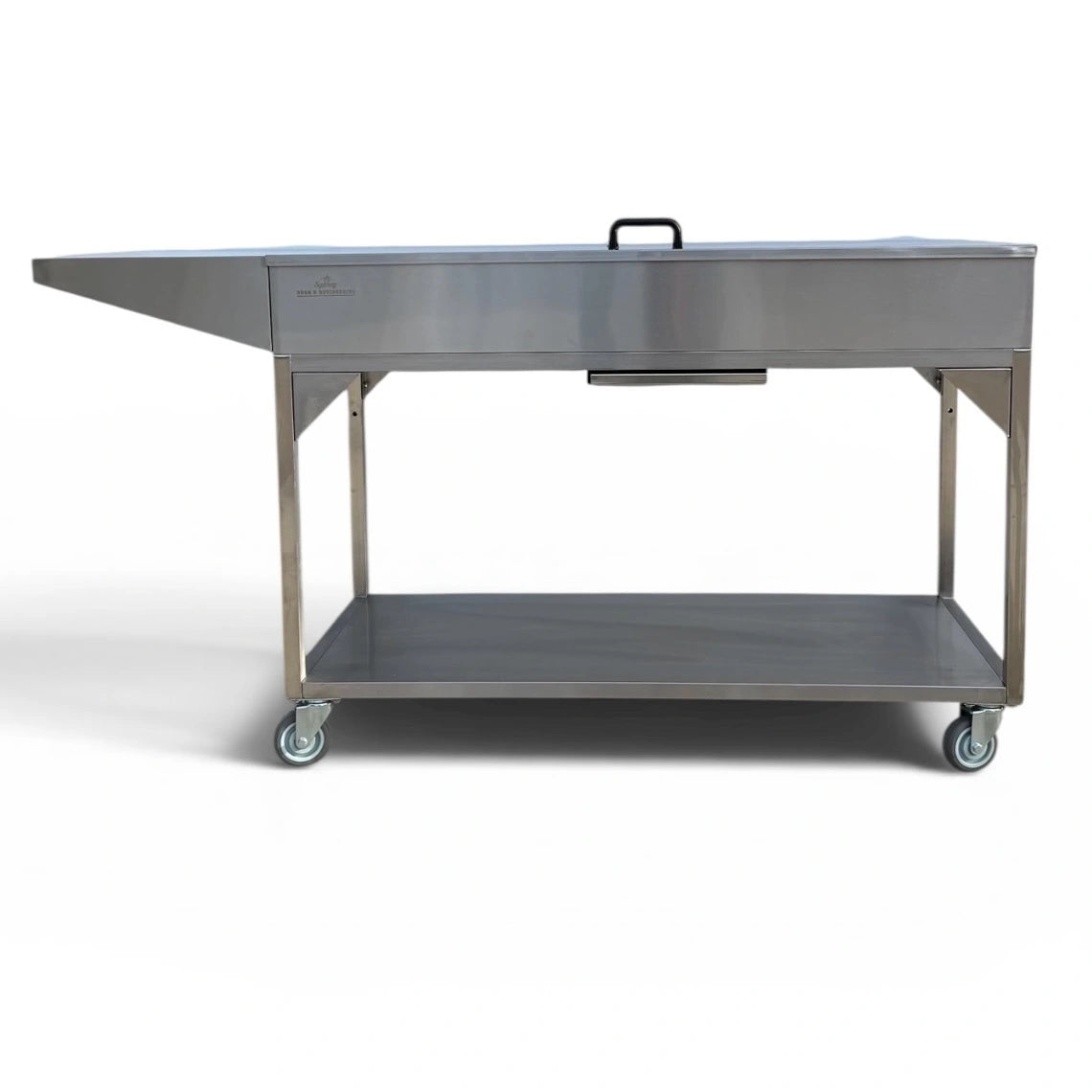 Elite BBQ HD 1200mm commercial charcoal BBQ with side bench and bottom shelf