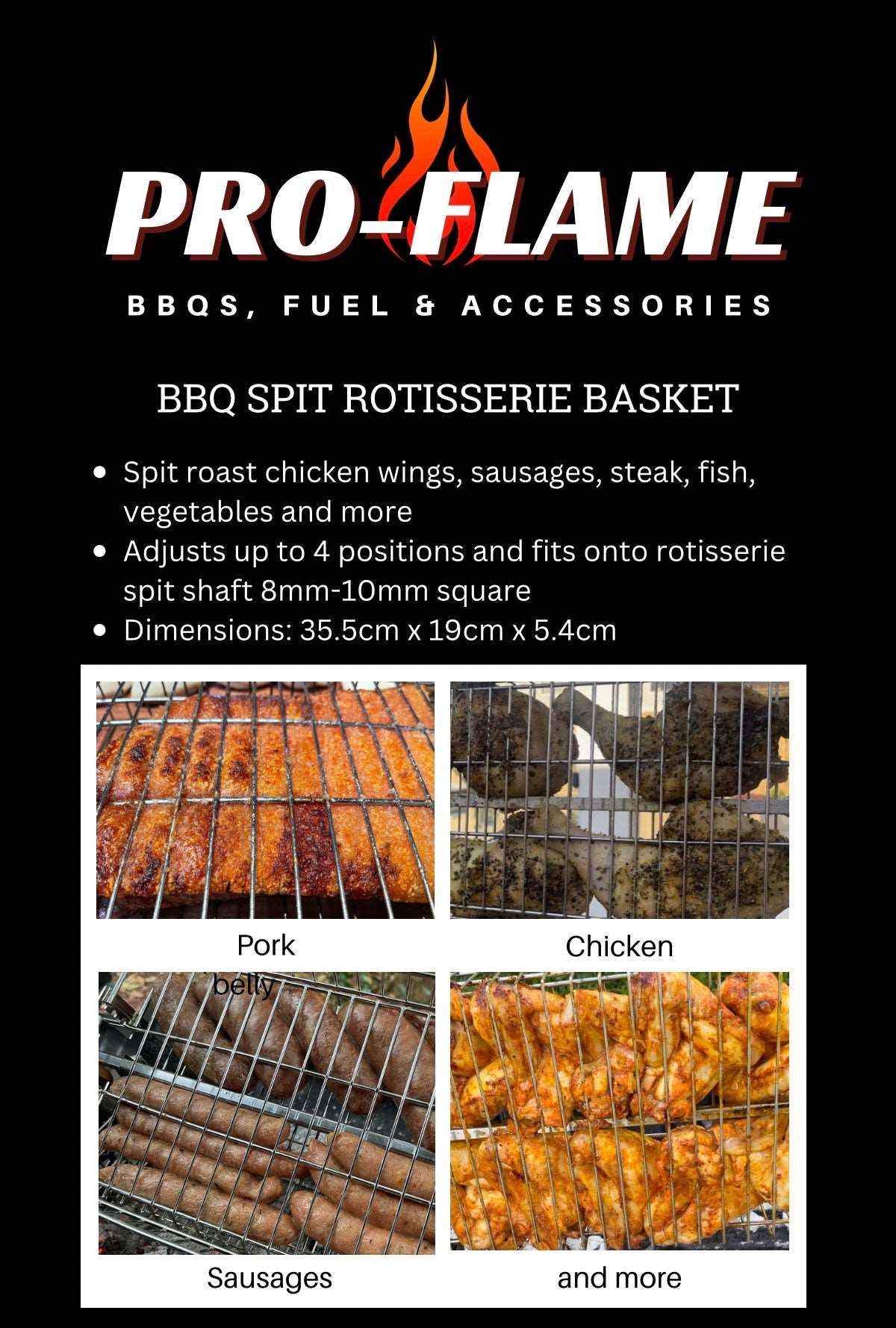Stainless Steel Rotisserie Spit Basket | Sydney BBQs & Rotisseries