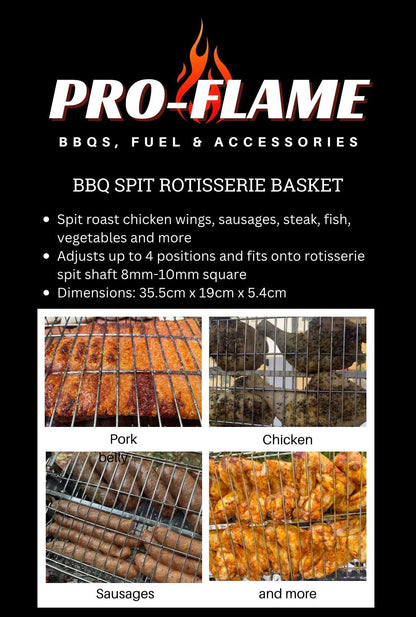 Stainless Steel Rotisserie Spit Basket | Sydney BBQs & Rotisseries