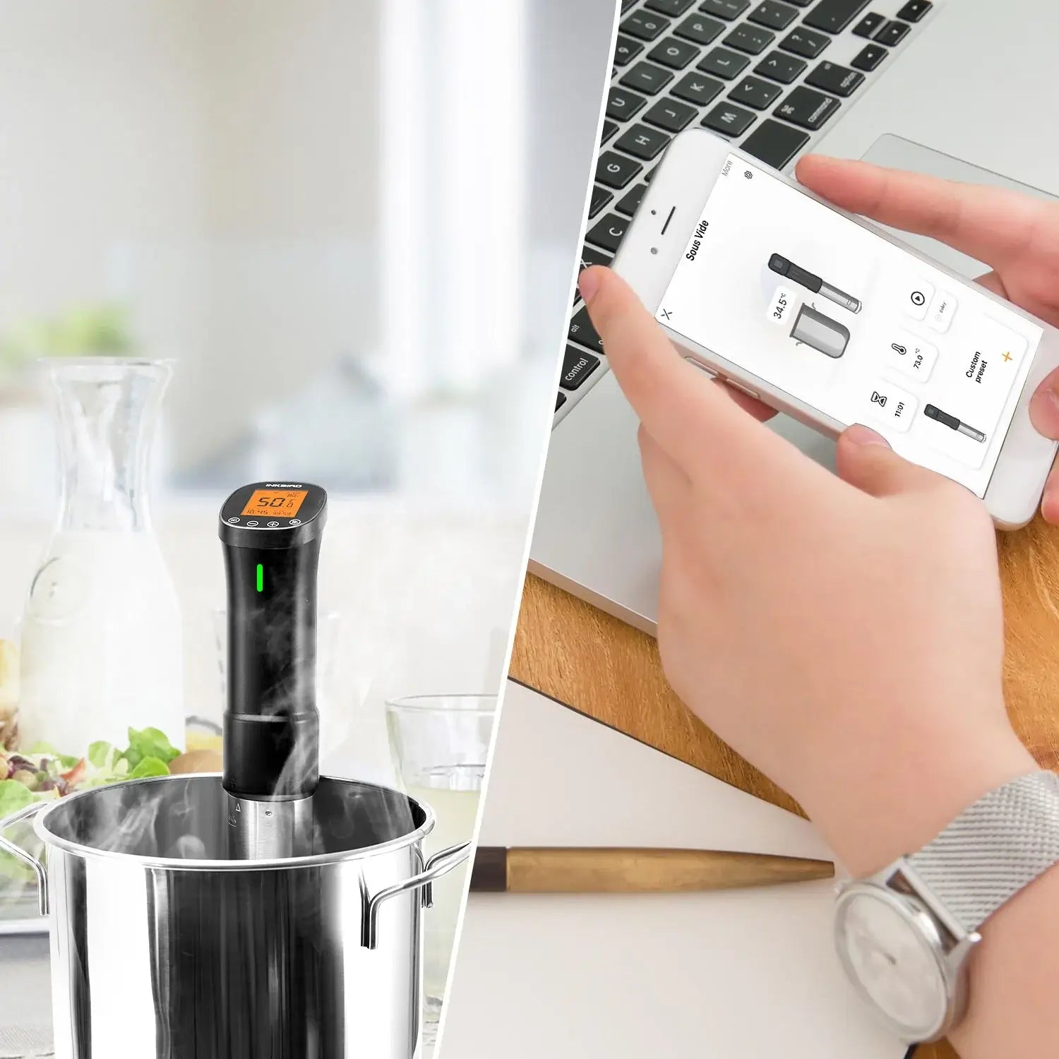 Controlling Inkbird WiFi sous vide cooker from smartphone