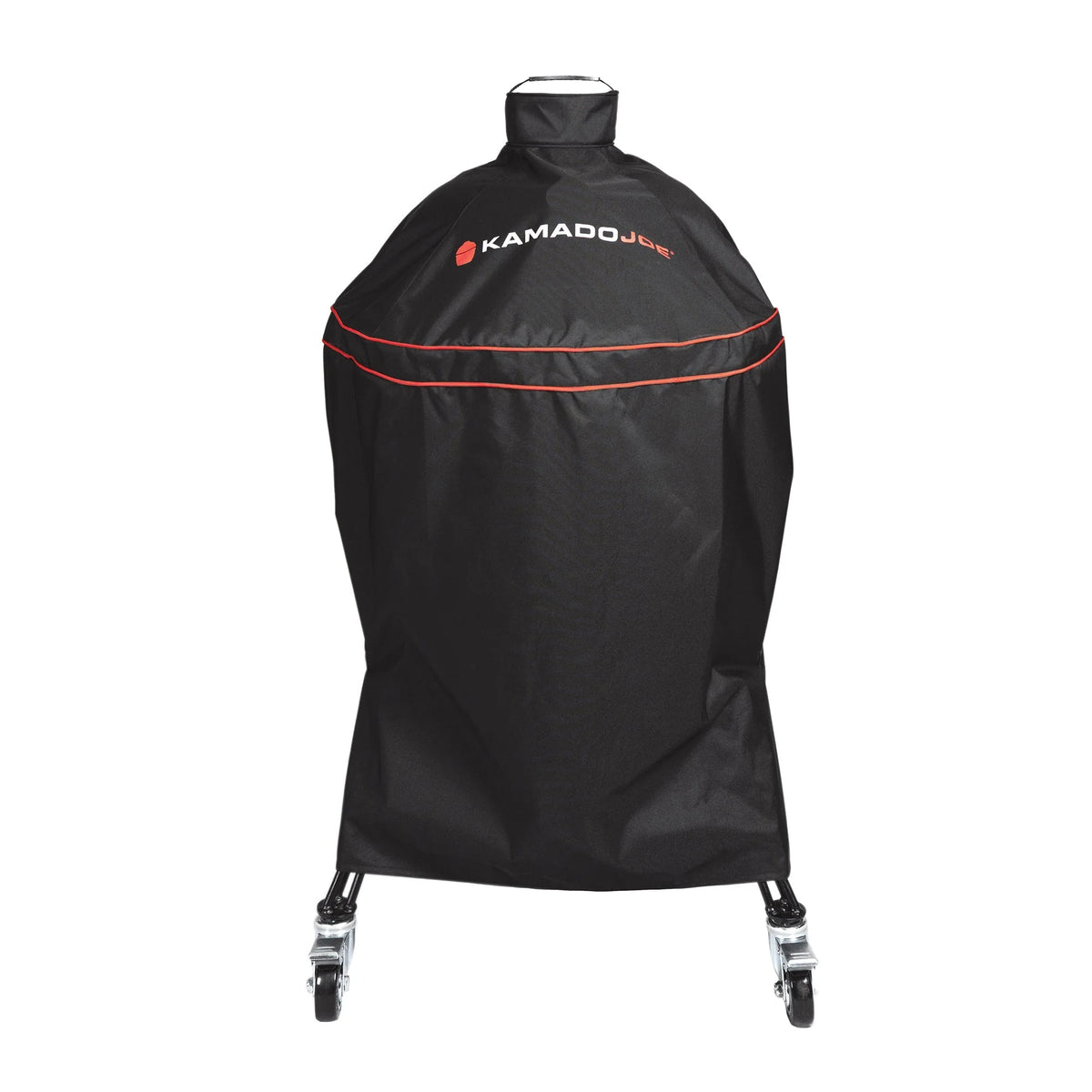 Kamado Joe Heavy-Duty Grill Cover fitted over a kamado on its cart
