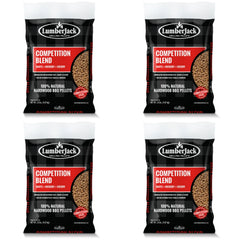 Four 9.07 kg bags of Lumberjack Competition Blend pellets, bulk pack