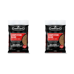 Two 9.07 kg bags of Lumberjack Competition Blend MHC smoking pellets