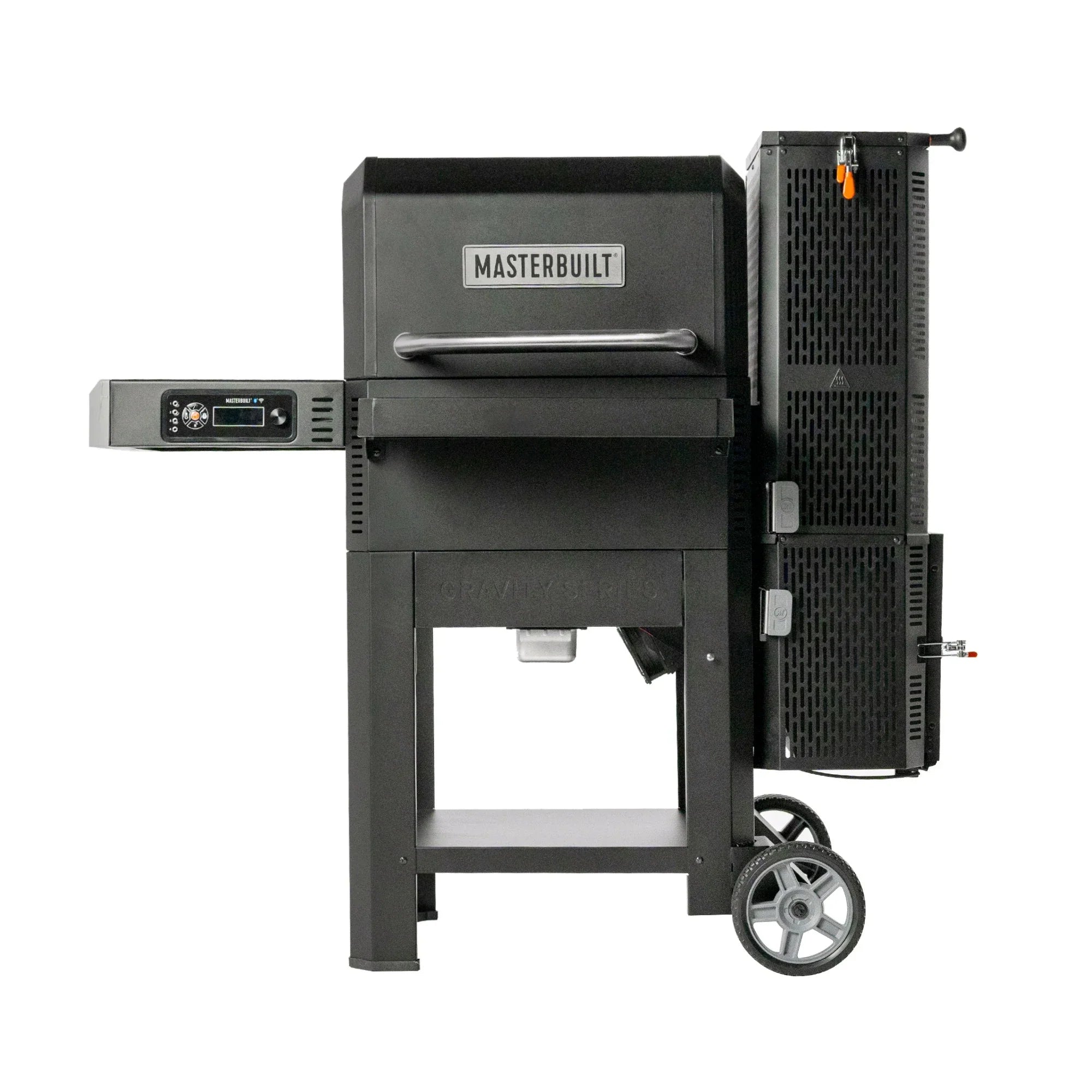 Masterbuilt Gravity Series 600 digital charcoal BBQ smoker front view with GravityFed hopper