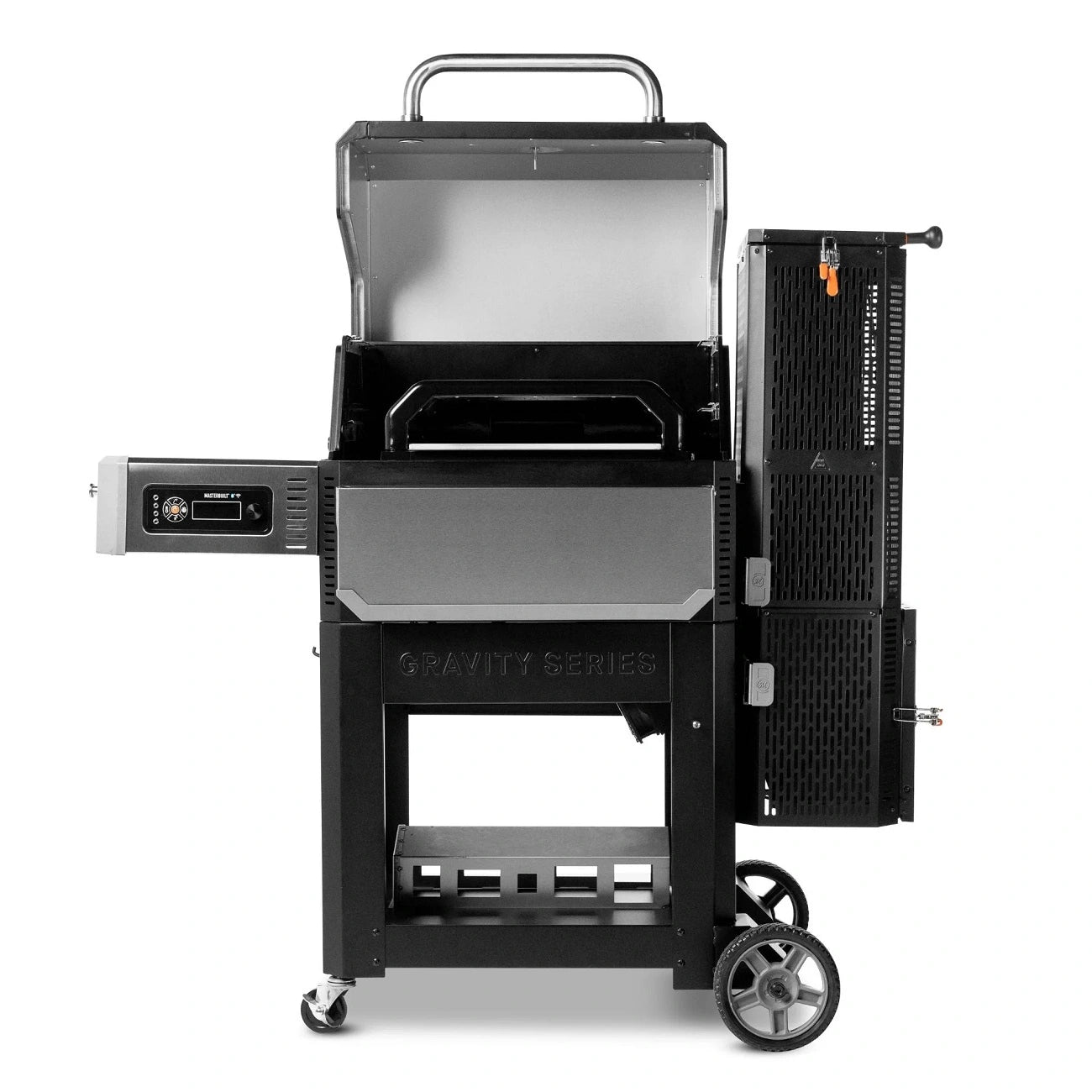 Masterbuilt pizza oven attachment fitted to a Gravity Series charcoal BBQ smoker