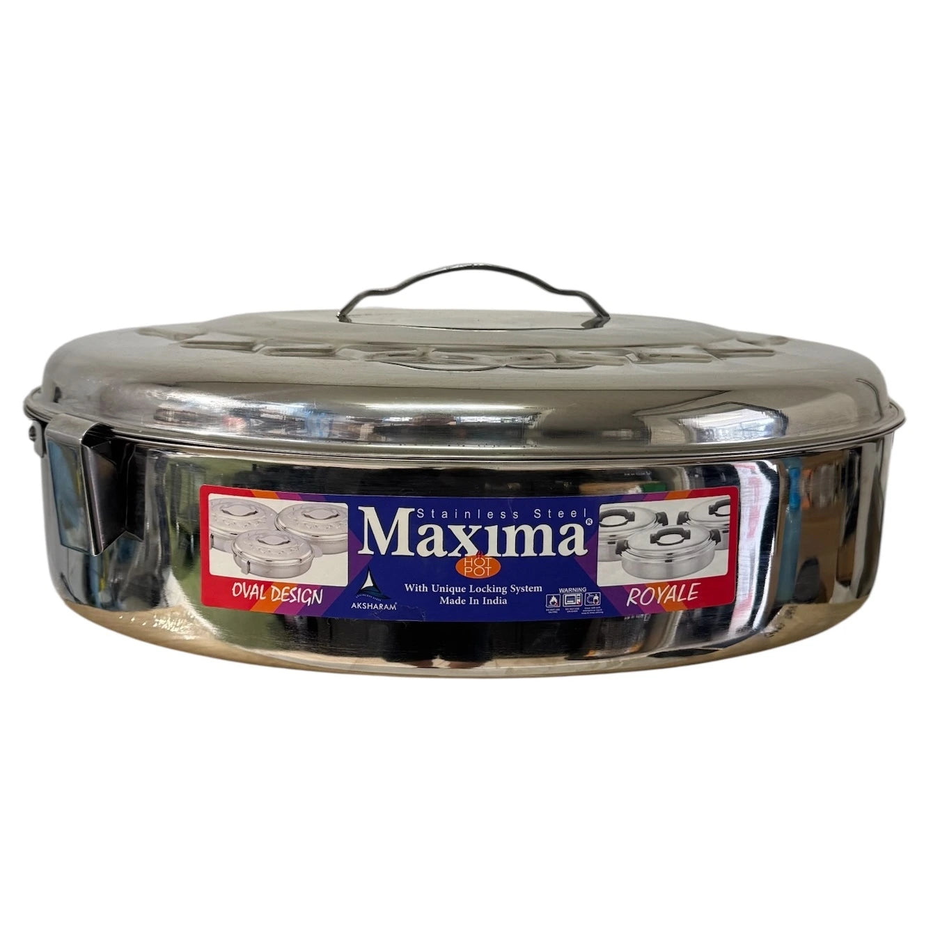 Maxima 7.5L Stainless Steel Oval Food Warmer – Insulated with Stainless Steel Handles