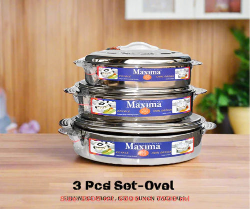 Maxima 3 Piece Insulated Food Warmers Displayed on Kitchen Table