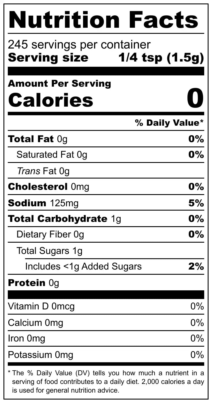 Meat Church Honey Bacon BBQ Rub nutrition facts label 13oz bottle