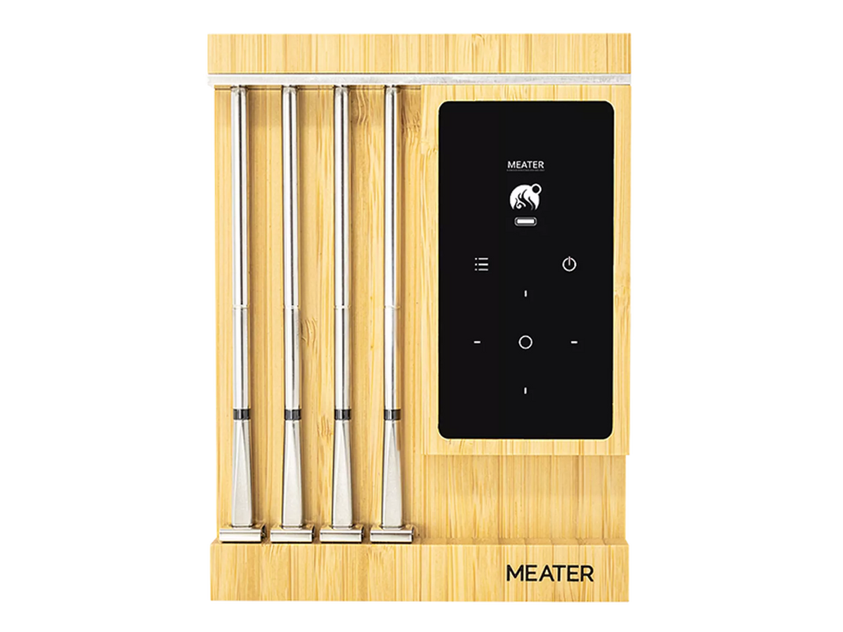 MEATER Pro XL charging dock front view with four wireless probes