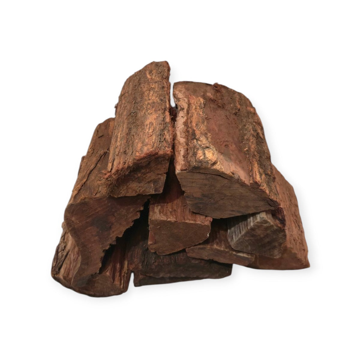 Second angle of seasoned ironbark splits. Medium-bold eucalyptus flavour, low smoke, and consistent split profile for even burning.
