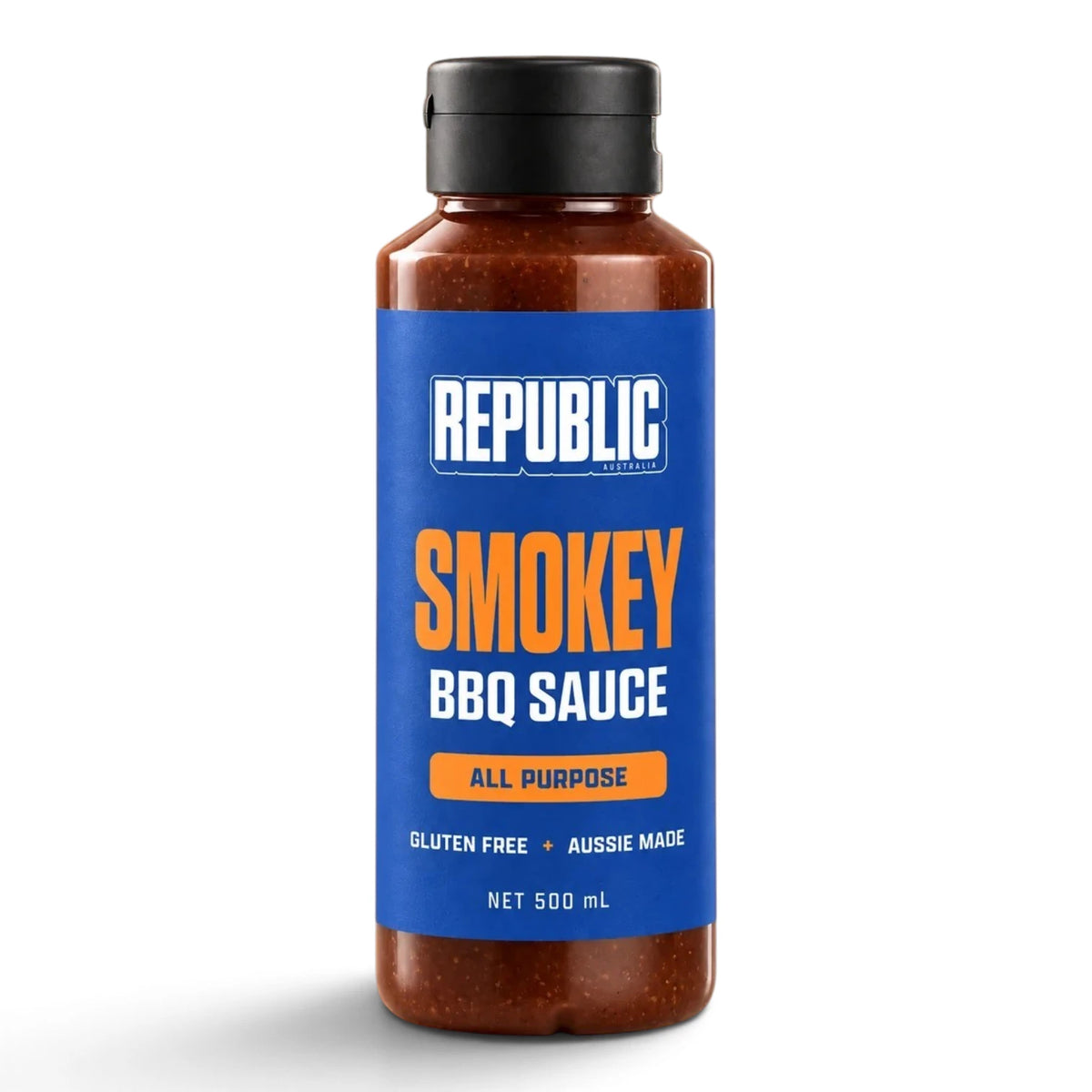 Republic Australia Smokey BBQ Sauce 500ml bottle on a white background