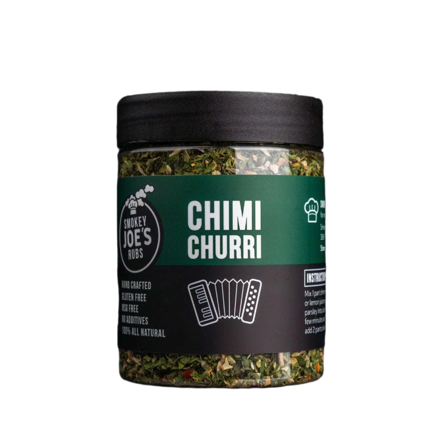 Smokey Joe's Chimichurri seasoning jar on white background
