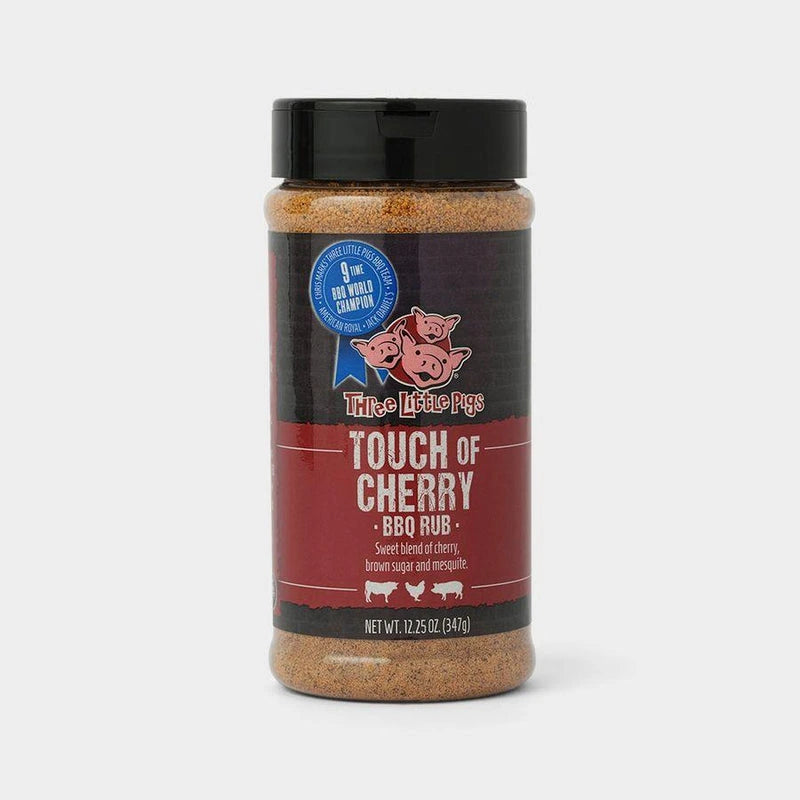 Three Little Pigs Touch of Cherry BBQ Rub 347g bottle front view