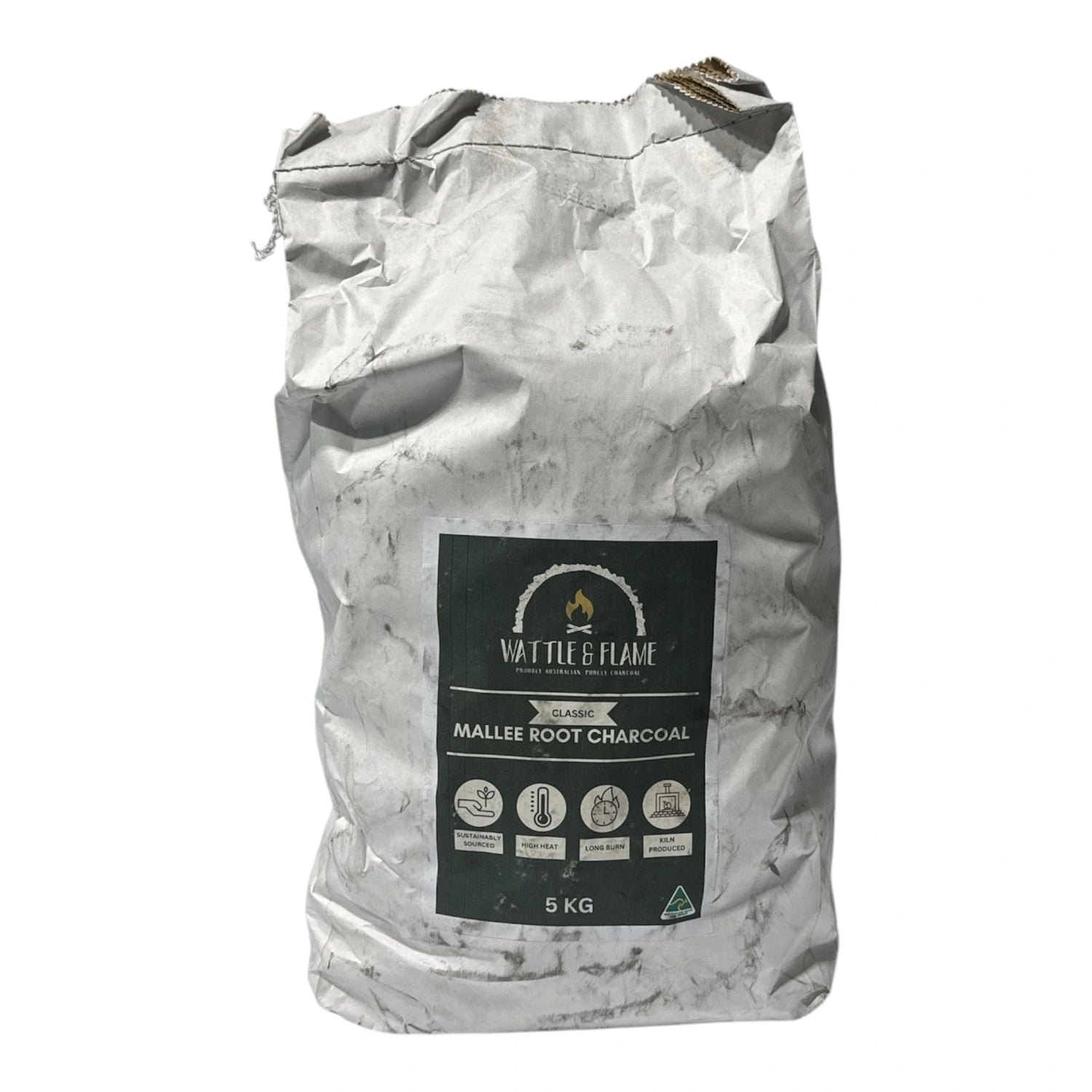 5kg bag of Wattle & Flame Classic Australian Mallee Root Lump Charcoal