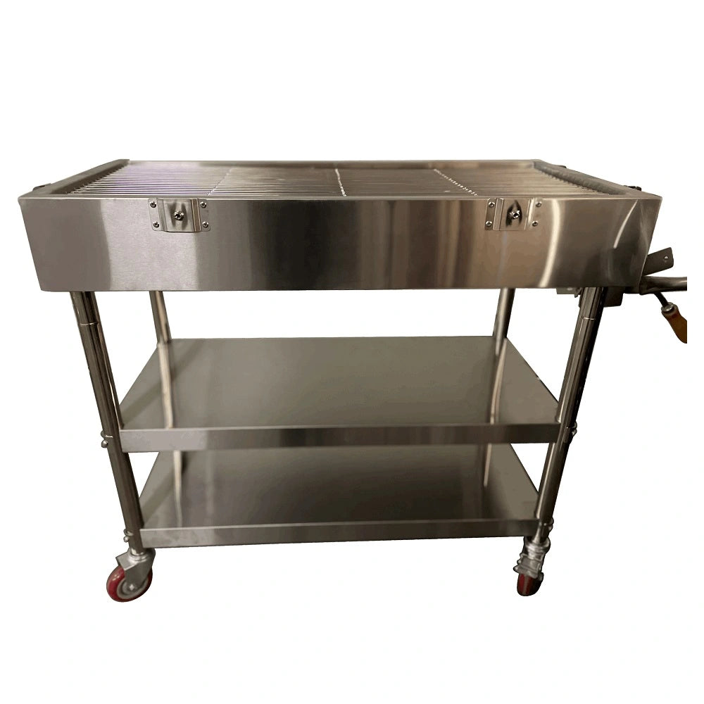 XL charcoal grill shown without skewers or rotisserie attachments